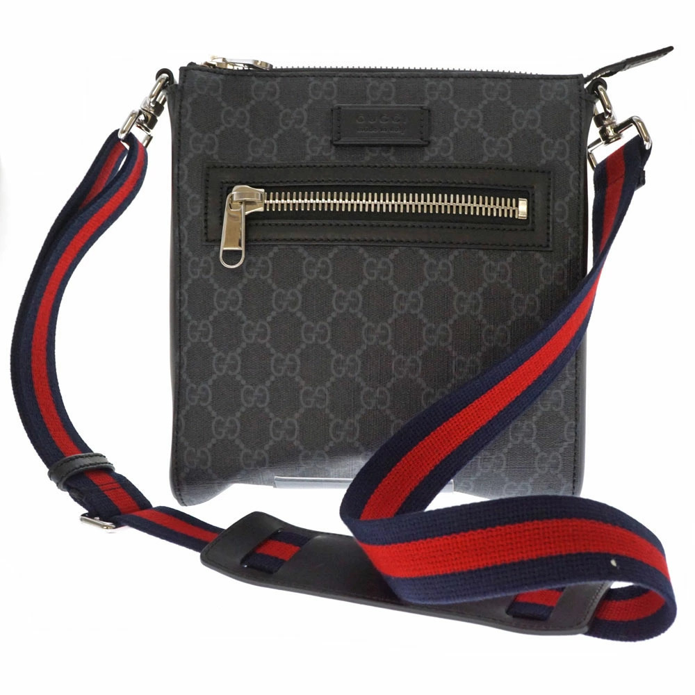 GUCCI Shoulder Bag GG Sherry Crossbody Canvas Black Gray Red Navy Blue